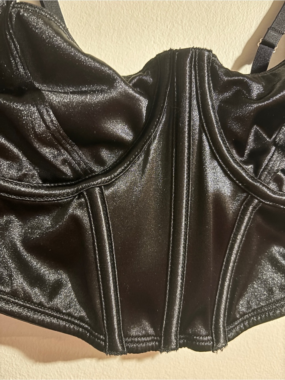 LA SENZA Corset Goth Bralette Black Size Medium - Picture 3 of 10